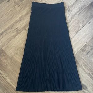 Free people black ribbed stretch midi skirt